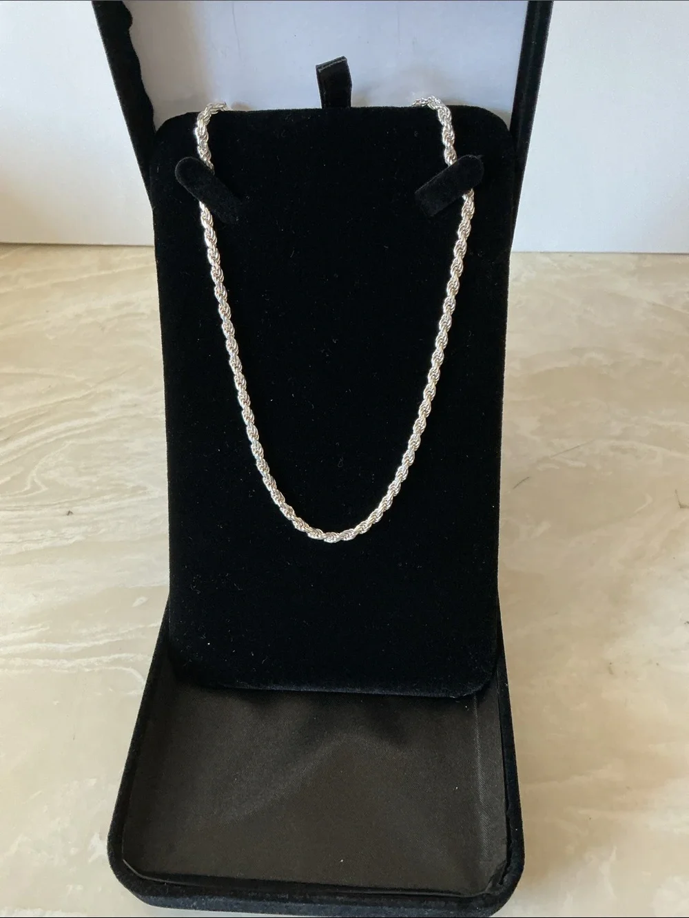Sterling Silver Rope Chain Necklace - Silver